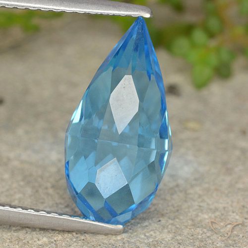 6.64ct Натуральный Свисс-Блю Топаз, Бриолет, Чистота VS