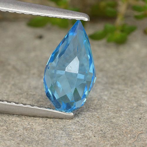 2.42ct Натуральный Свисс-Блю Топаз, Бриолет, VVS-VS
