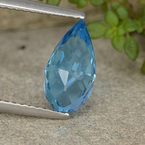 2.68ct Натуральный Свисс-Блю Топаз, Бриолет, VVS-VS