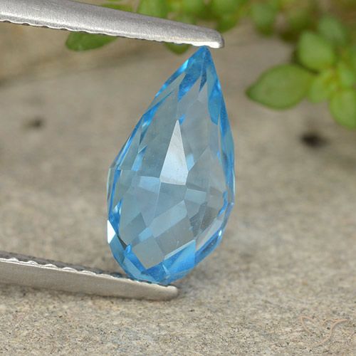 2.67ct Натуральный Свисс-Блю Топаз, Бриолет, VVS-VS