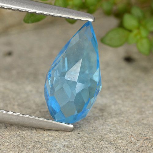 2.75ct Натуральный Свисс-Блю Топаз, Бриолет, VVS-VS