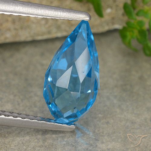 2.63ct Натуральный Свисс-Блю Топаз, Бриолет, VVS-VS