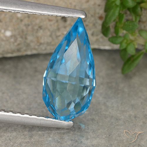 2.61ct Натуральный Свисс-Блю Топаз, Бриолет, VVS-VS