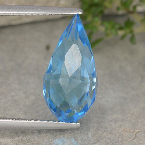 6.65ct Натуральный Свисс-Блю Топаз, Бриолет, VVS-VS