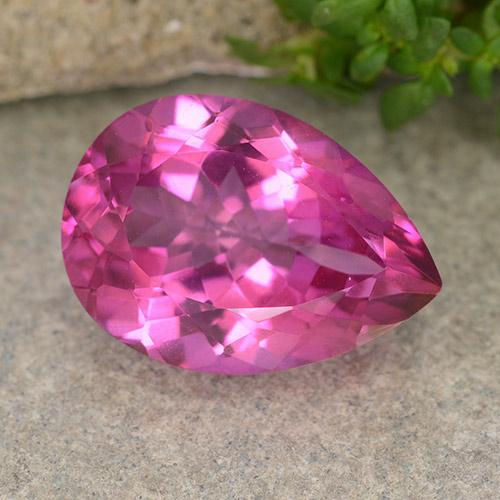 6.64ct Натуральный Ярко-розовый Топаз, Форма груши, VVS-VS