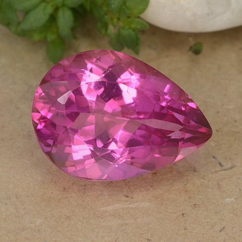 6.73ct Натуральный Средне-темно-розовый Топаз, Форма груши, VVS-VS