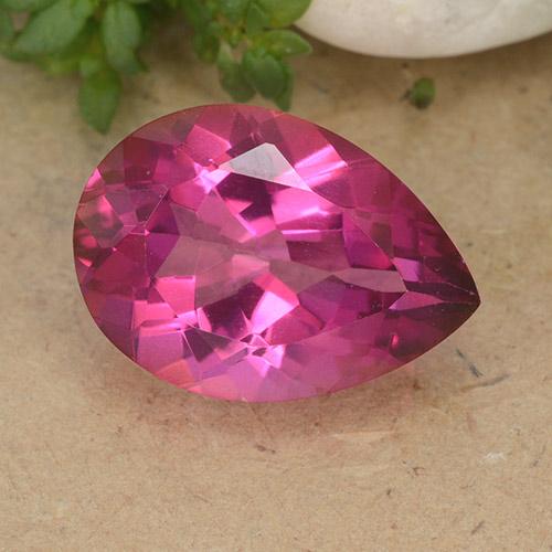 6.20ct Натуральный Средне-темно-розовый Топаз, Форма груши, VVS-VS