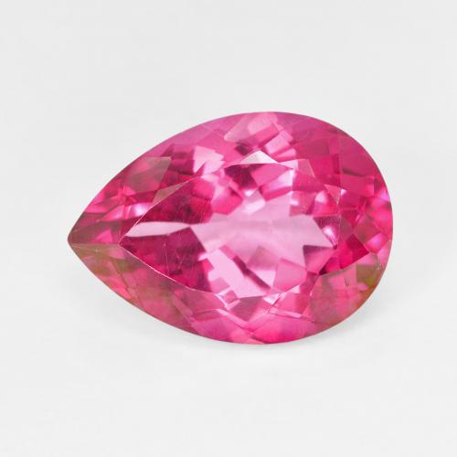 7.23ct Натуральный Ярко-розовый Топаз, Форма груши, VVS-VS
