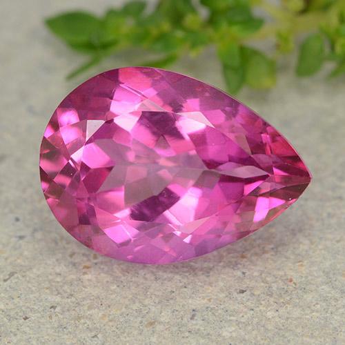 6.79ct Натуральный Темно-розовый Топаз, Форма груши, VVS-VS