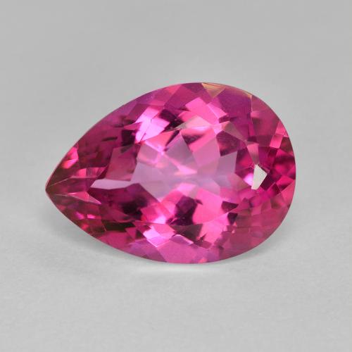 6.76ct Натуральный Ярко-розовый Топаз, Форма груши, VVS-VS