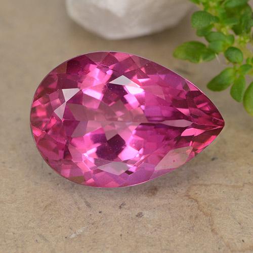 6.81ct Натуральный Темно-пурпурный Топаз, Форма груши, VVS-VS