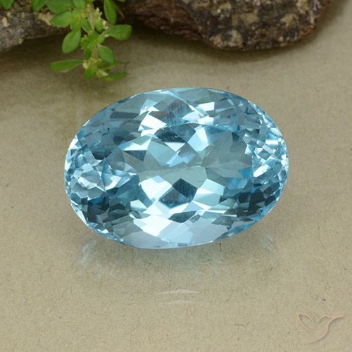 43.06ct Натуральный Свисс-Блю Топаз, Овал, VVS-VS