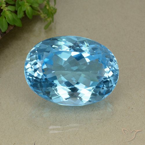 42.86ct Натуральный Свисс-Блю Топаз, Овал, Чистота VS