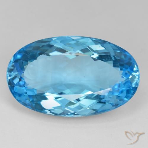 40.56ct Натуральный Свисс-Блю Топаз, Овал, VVS-VS