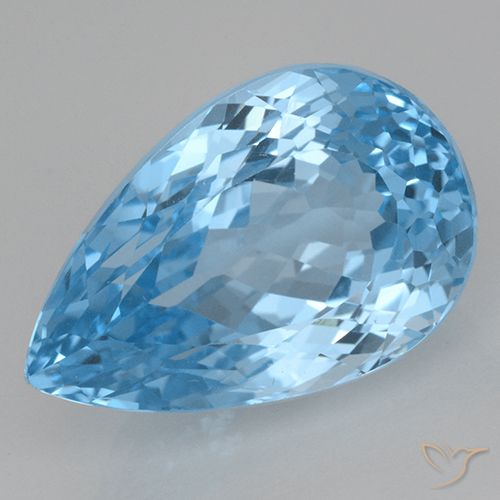 28.27ct Натуральный Свисс-Блю Топаз, Форма груши, Чистота VVS