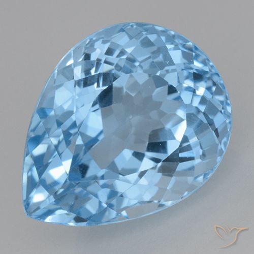 22.77ct Натуральный Свисс-Блю Топаз, Форма груши, Чистота VVS