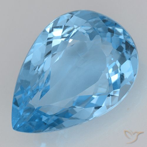 21.47ct Натуральный Свисс-Блю Топаз, Форма груши, Чистота VVS