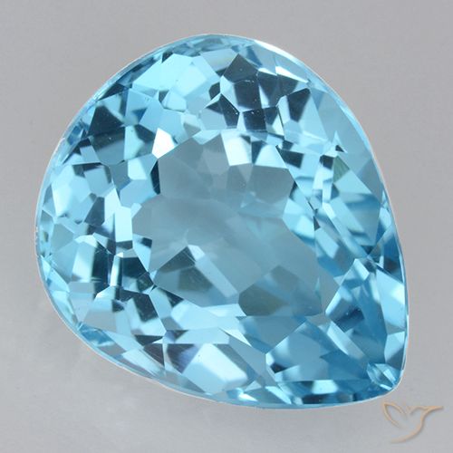 21.97ct Натуральный Свисс-Блю Топаз, Форма груши, Чистота VVS