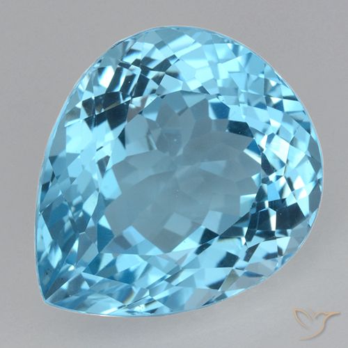 21.58ct Натуральный Свисс-Блю Топаз, Форма груши, Чистота VVS