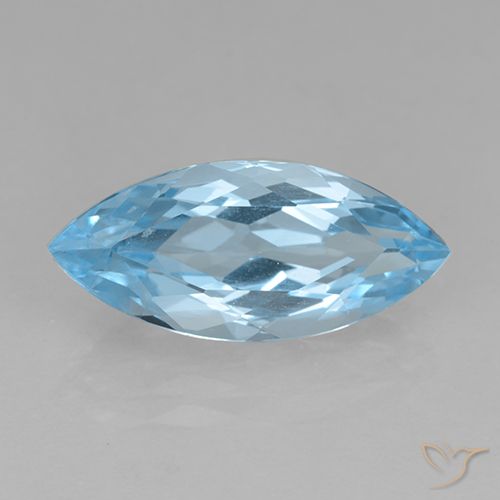 3.93ct Натуральный Небесно Голубой Топаз, Маркиза, Чистота VVS