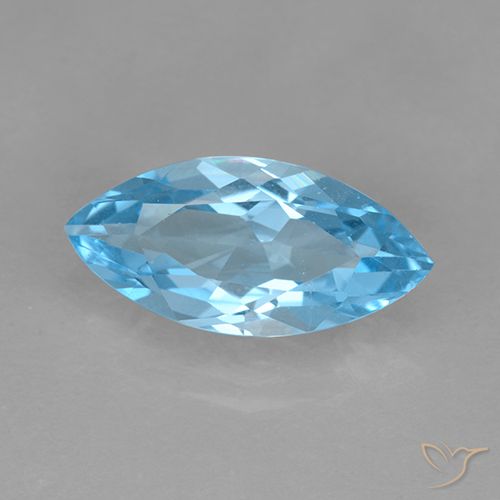 3.51ct Натуральный Небесно Голубой Топаз, Маркиза, VVS-VS