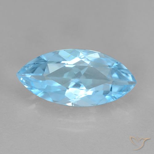3.75ct Натуральный Небесно Голубой Топаз, Маркиза, VVS-VS