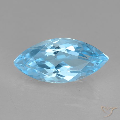 3.70ct Натуральный Небесно Голубой Топаз, Маркиза, Чистота VVS