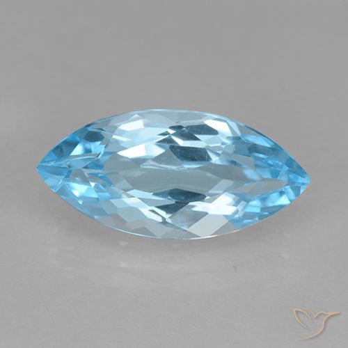 3.82ct Натуральный Небесно Голубой Топаз, Маркиза, VVS-VS