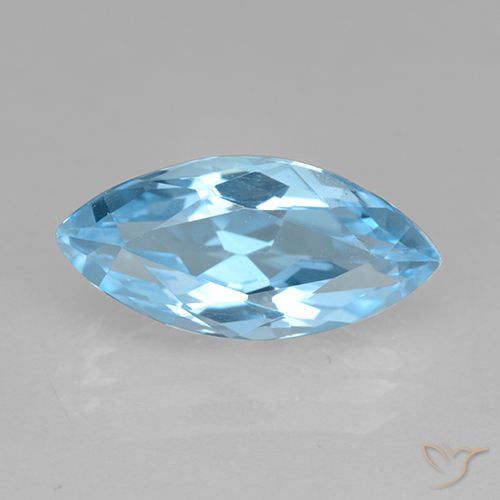 4.01ct Натуральный Небесно Голубой Топаз, Маркиза, VVS-VS
