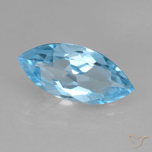 3.69ct Натуральный Небесно Голубой Топаз, Маркиза, VVS-VS
