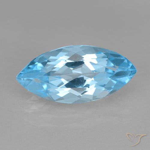 4.07ct Натуральный Небесно Голубой Топаз, Маркиза, VVS-VS