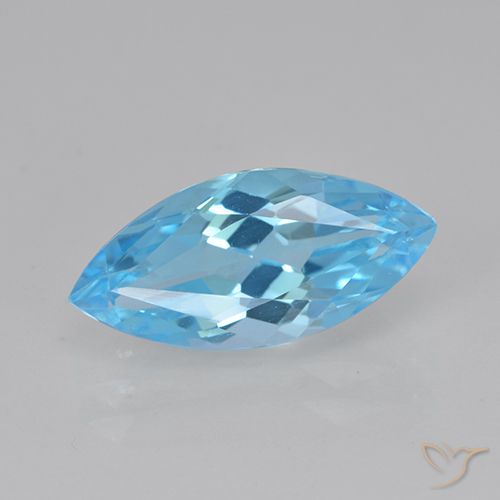 4.06ct Натуральный Свисс-Блю Топаз, Маркиза, Чистота VVS