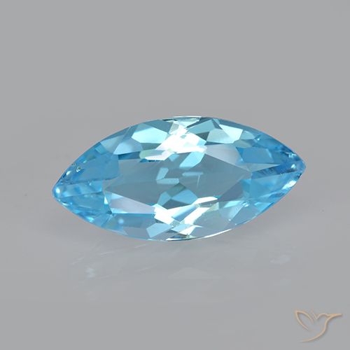3.75ct Натуральный Свисс-Блю Топаз, Маркиза, Чистота VVS
