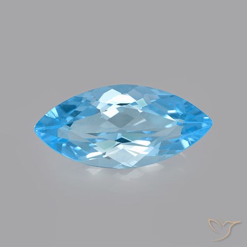 3.40ct Натуральный Свисс-Блю Топаз, Маркиза, VVS-VS
