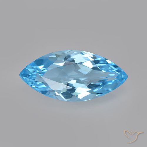 3.19ct Натуральный Свисс-Блю Топаз, Маркиза, VVS-VS