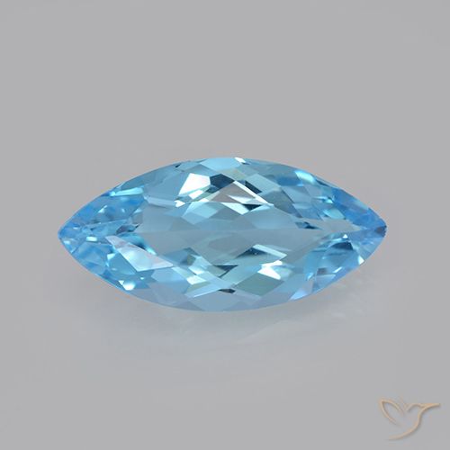 3.67ct Натуральный Свисс-Блю Топаз, Маркиза, Чистота VVS