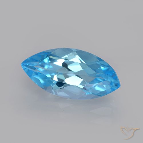 3.70ct Натуральный Свисс-Блю Топаз, Маркиза, Чистота VVS