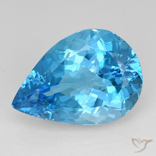 21.98ct Натуральный Свисс-Блю Топаз, Форма груши, Чистота VVS