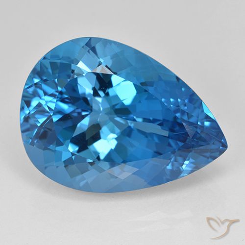 25.03ct Натуральный Свисс-Блю Топаз, Форма груши, Чистота VVS