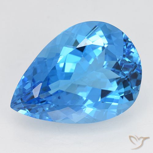 24.07ct Натуральный Свисс-Блю Топаз, Форма груши, Чистота VVS