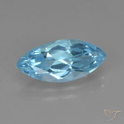 3.46ct Натуральный Небесно Голубой Топаз, Маркиза, VVS-VS