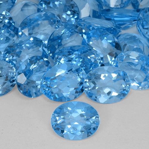 3.08 карата, натуральный Свисс-Блю Топаз, Овал, VVS-VS