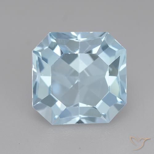 5.73ct Натуральный Небесно Голубой Топаз, Изумрудная огранка, VVS-VS