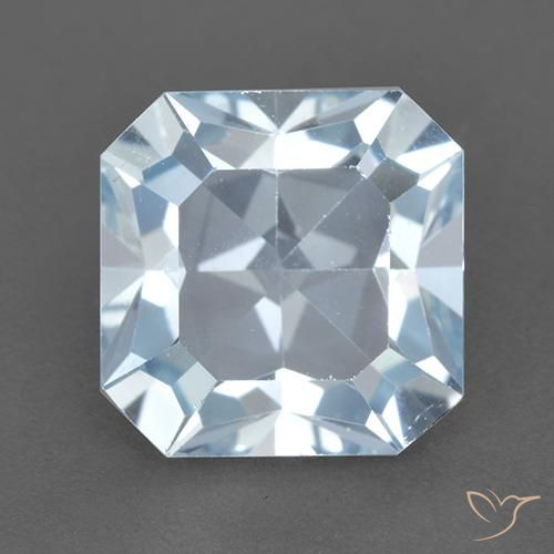 5.79ct Натуральный Небесно Голубой Топаз, Изумрудная огранка, VVS-VS