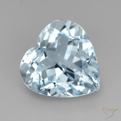 3.92ct Натуральный Небесно Голубой Топаз, Сердце, VVS-VS