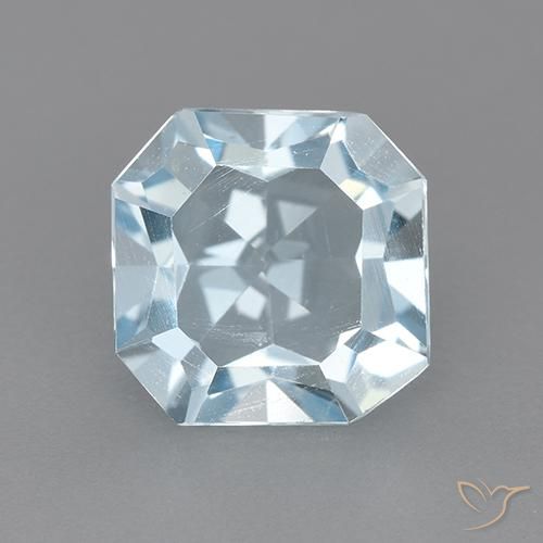 2.38ct Натуральный Небесно Голубой Топаз, Изумрудная огранка, VVS-VS