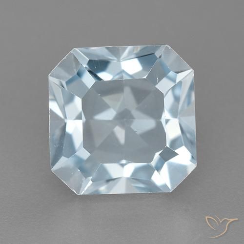 3.13ct Натуральный Небесно Голубой Топаз, Изумрудная огранка, VVS-VS
