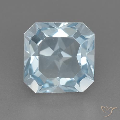 3.25ct Натуральный Небесно Голубой Топаз, Изумрудная огранка, Чистота VVS