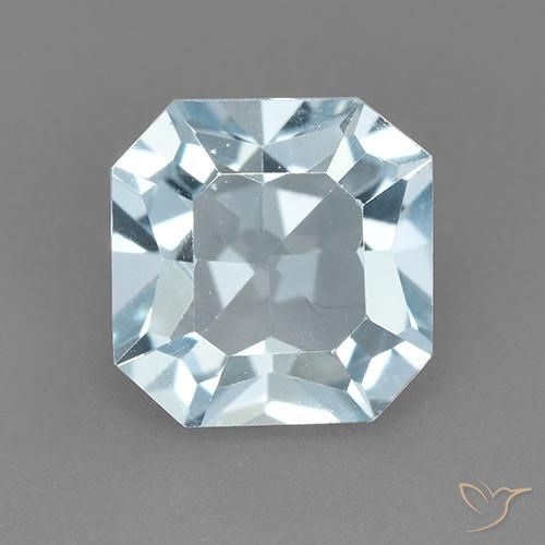 2.88ct Натуральный Небесно Голубой Топаз, Изумрудная огранка, VVS-VS