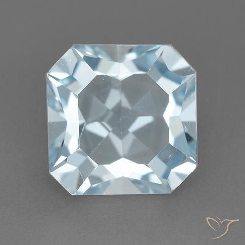 2.87ct Натуральный Небесно Голубой Топаз, Изумрудная огранка, Чистота VVS